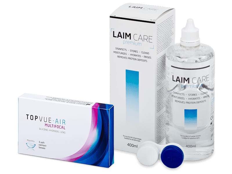 Pachet Topvue Air Multifocal (3 Lentile) + Solutie Laim-care 400 Ml