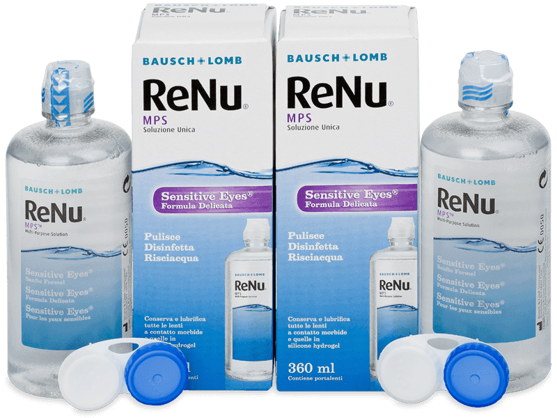 Soluție ReNu MPS Sensitive Eyes 2 x 360 ml - Pachete speciale cu 2 soluții