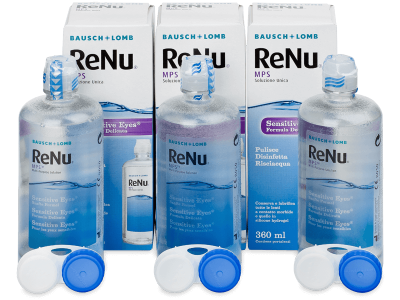 Soluție ReNu MPS Sensitive Eyes 3 x 360 ml  - Pachete speciale cu 3 soluții