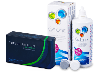 TopVue Premium for Astigmatism (6 lentile) + soluție Gelone 360 ml