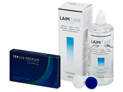 TopVue Premium for Astigmatism (3 lentile) + soluție Laim-Care 400 ml