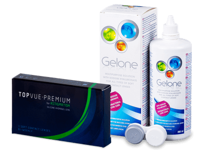 TopVue Premium for Astigmatism (3 lentile) + soluție Gelone 360 ml