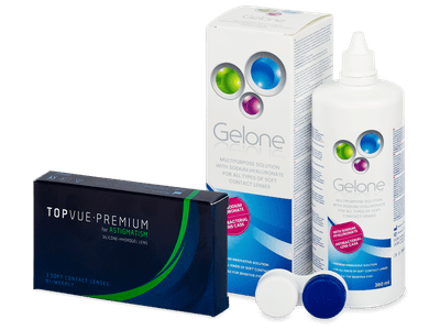 TopVue Premium for Astigmatism (3 lentile) + soluție Gelone 360 ml