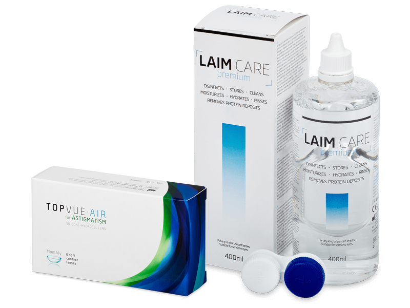 TopVue Air for Astigmatism (6 lentile) + soluție Laim-Care 400 ml - Výhodný balíček