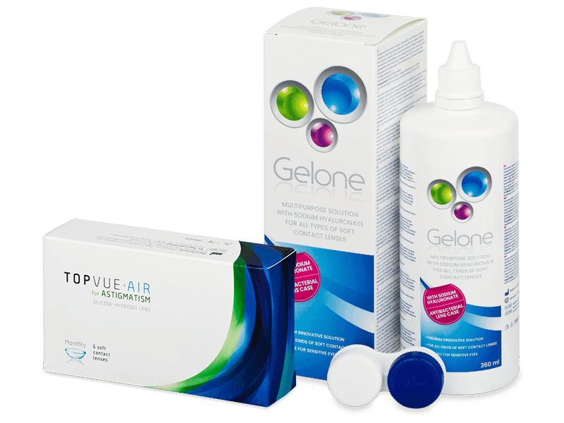 TopVue Air for Astigmatism (6 lentile) + soluție Gelone 360 ml - Výhodný balíček