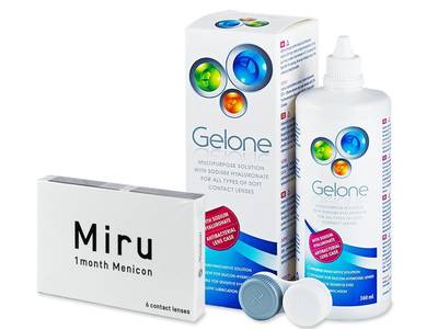Miru 1month Menicon (6 lentile) + soluție Gelone 360 ml - Design-ul vechi