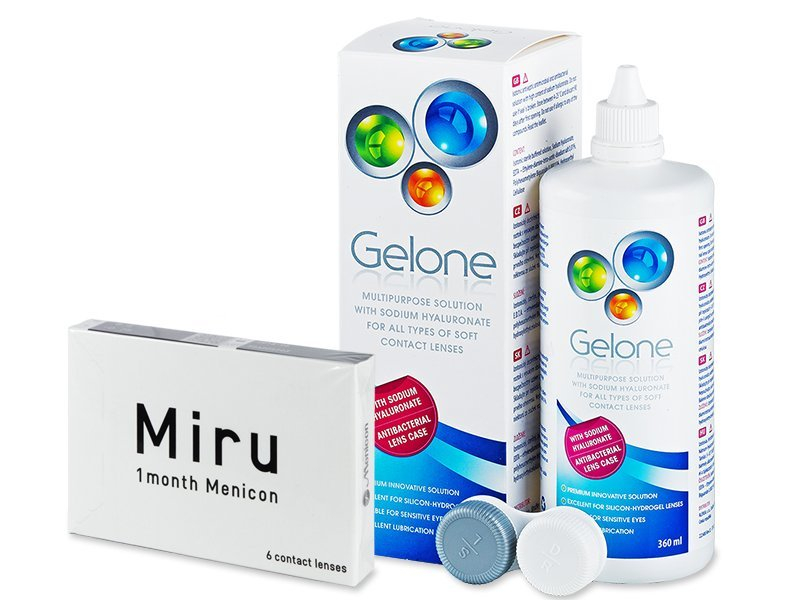 Miru 1month Menicon (6 lentile) + soluție Gelone 360 ml - Výhodný balíček