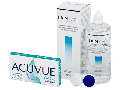 Acuvue Oasys with Transitions (6 lentile) + soluție Laim-Care 400 ml