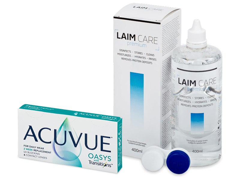 Acuvue Oasys with Transitions (6 lentile) + soluție Laim-Care 400 ml - Výhodný balíček