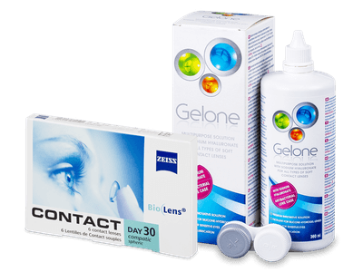 Carl Zeiss Contact Day 30 Compatic (6 lentile) + soluție Gelone 360 ml - Výhodný balíček