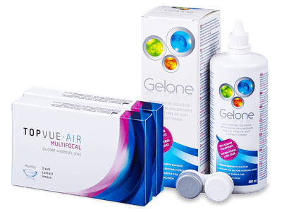 TopVue Air Multifocal (6 lentile) + soluție Gelone 360 ml - Design-ul vechi