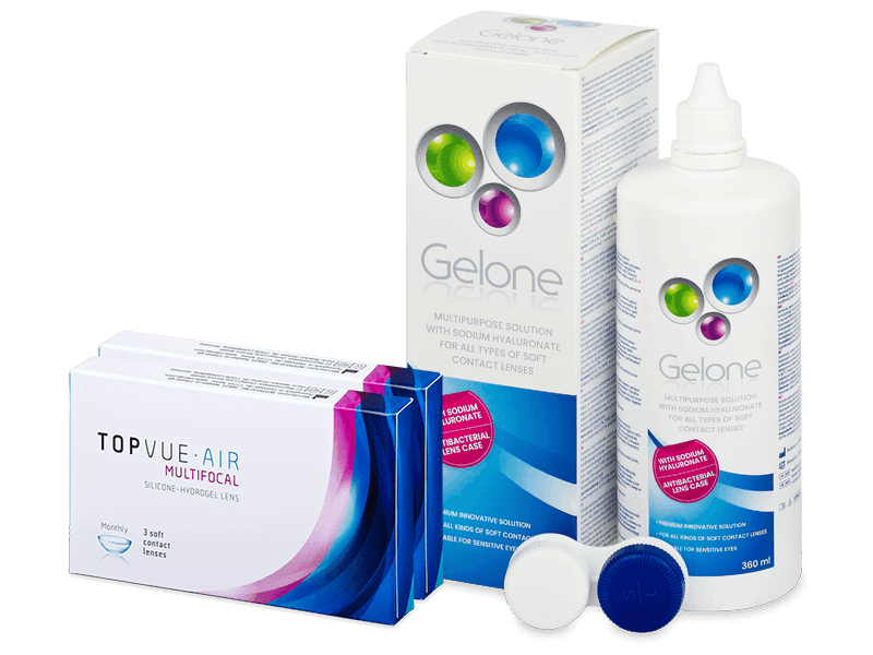 TopVue Air Multifocal (6 lentile) + soluție Gelone 360 ml - Výhodný balíček