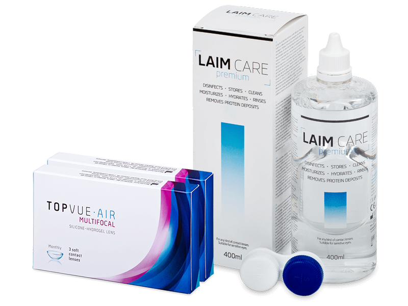TopVue Air Multifocal (6 lentile) + soluție Laim-Care 400 ml - Výhodný balíček