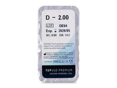 TopVue Premium (1 lentilă) - Vizualizare ambalaj