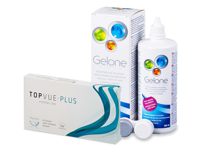 TopVue Plus (6 lentile) + soluție Gelone 360 ml - Výhodný balíček