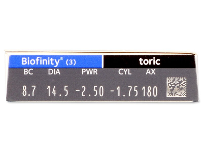Biofinity Toric (3 lentile) - Parametrii lentilei