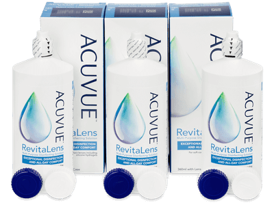 Soluție Acuvue RevitaLens 3 x 360 ml - Pachete speciale cu 3 soluții