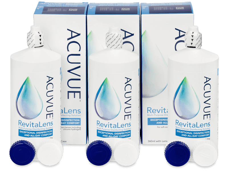 Soluție Acuvue RevitaLens 3 x 360 ml - Pachete speciale cu 3 soluții