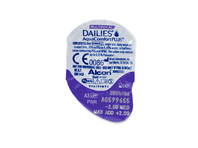 Dailies AquaComfort Plus Multifocal (90 lentile) - Vizualizare ambalaj