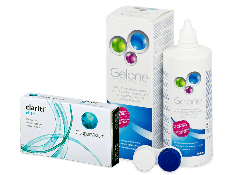 Clariti Elite (3 lentile) + soluție Gelone 360 ml - Výhodný balíček
