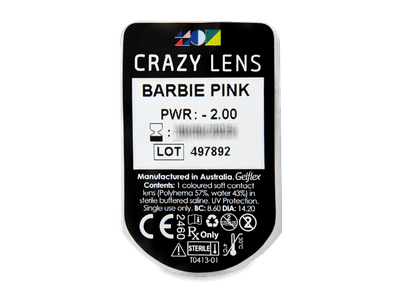 CRAZY LENS - Barbie Pink - lentile zilnice cu dioptrie (2 lentile) - Vizualizare ambalaj