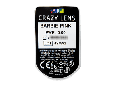 CRAZY LENS - Barbie Pink - lentile zilnice fără dioptrie (2 lentile) - Vizualizare ambalaj