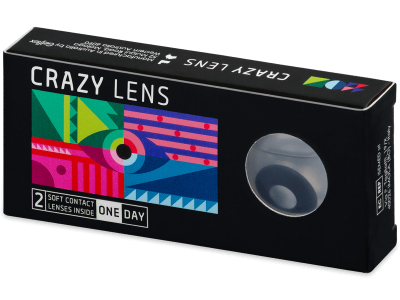 CRAZY LENS - Black Out - lentile zilnice cu dioptrie (2 lentile) - Lentile de contact colorate