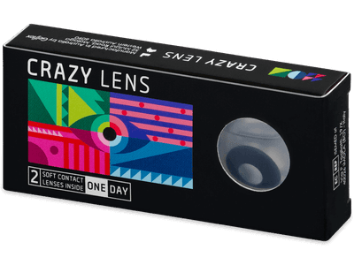 CRAZY LENS - Black Out - lentile zilnice cu dioptrie (2 lentile) - Lentile de contact colorate