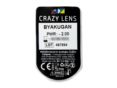 CRAZY LENS - Byakugan - lentile zilnice cu dioptrie (2 lentile) - Vizualizare ambalaj