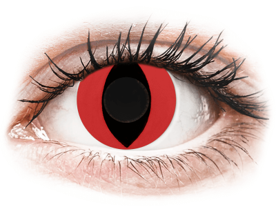 CRAZY LENS - Cat Eye Red - lentile zilnice fără dioptrie (2 lentile) - Lentile de contact colorate
