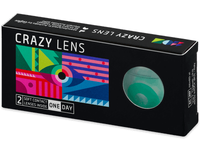 CRAZY LENS - Emerald Green - lentile zilnice cu dioptrie (2 lentile) - Lentile de contact colorate