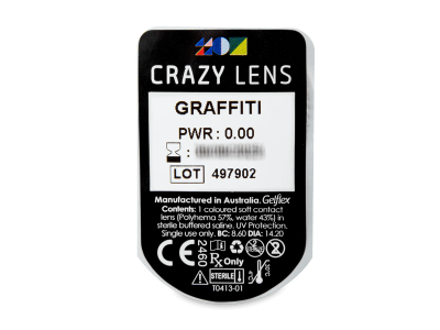 CRAZY LENS - Graffiti - lentile zilnice fără dioptrie (2 lentile) - Vizualizare ambalaj
