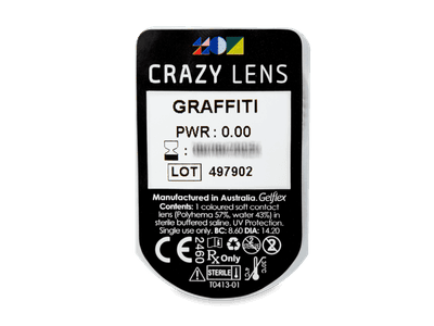 CRAZY LENS - Graffiti - lentile zilnice fără dioptrie (2 lentile) - Vizualizare ambalaj