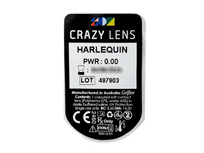 CRAZY LENS - Harlequin - lentile zilnice fără dioptrie (2 lentile) - Vizualizare ambalaj