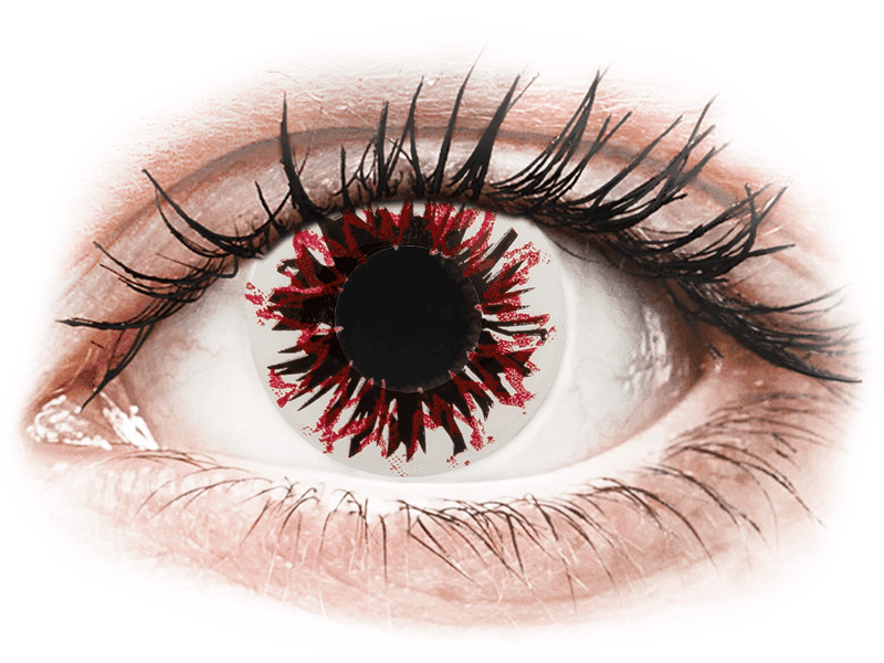 Lentile de contact colorate CRAZY LENS - Harlequin Black - lentile zilnice cu dioptrie (2 lentile)