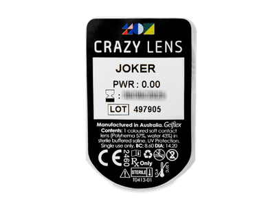 CRAZY LENS - Joker - lentile zilnice fără dioptrie (2 lentile) - Vizualizare ambalaj