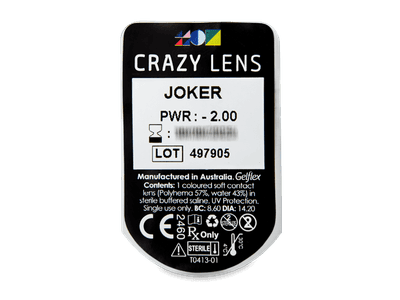 CRAZY LENS - Joker - lentile zilnice cu dioptrie (2 lentile) - Vizualizare ambalaj