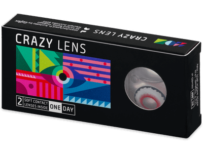 CRAZY LENS - Mad Clown - lentile zilnice cu dioptrie (2 lentile) - Lentile de contact colorate