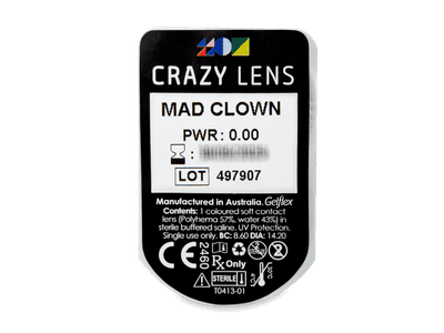 CRAZY LENS - Mad Clown - lentile zilnice fără dioptrie (2 lentile) - Vizualizare ambalaj