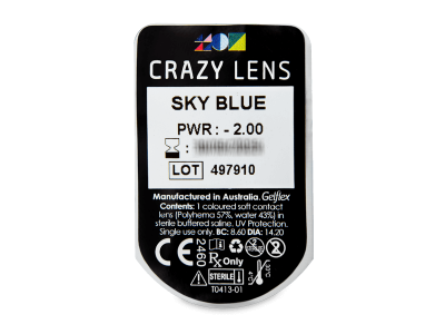 CRAZY LENS - Sky Blue - lentile zilnice cu dioptrie (2 lentile) - Vizualizare ambalaj