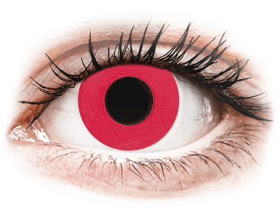 CRAZY LENS - Solid Red - lentile zilnice cu dioptrie (2 lentile) - Lentile de contact colorate