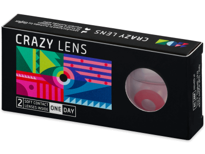 CRAZY LENS - Solid Red - lentile zilnice cu dioptrie (2 lentile) - Lentile de contact colorate