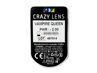 CRAZY LENS - Vampire Queen - lentile zilnice cu dioptrie (2 lentile) - Vizualizare ambalaj