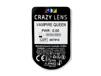 CRAZY LENS - Vampire Queen - lentile zilnice fără dioptrie (2 lentile) - Vizualizare ambalaj