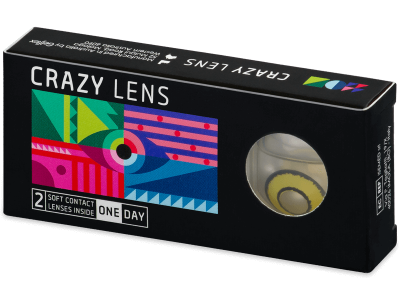 CRAZY LENS - Yellow Twilight - lentile zilnice cu dioptrie (2 lentile) - Lentile de contact colorate