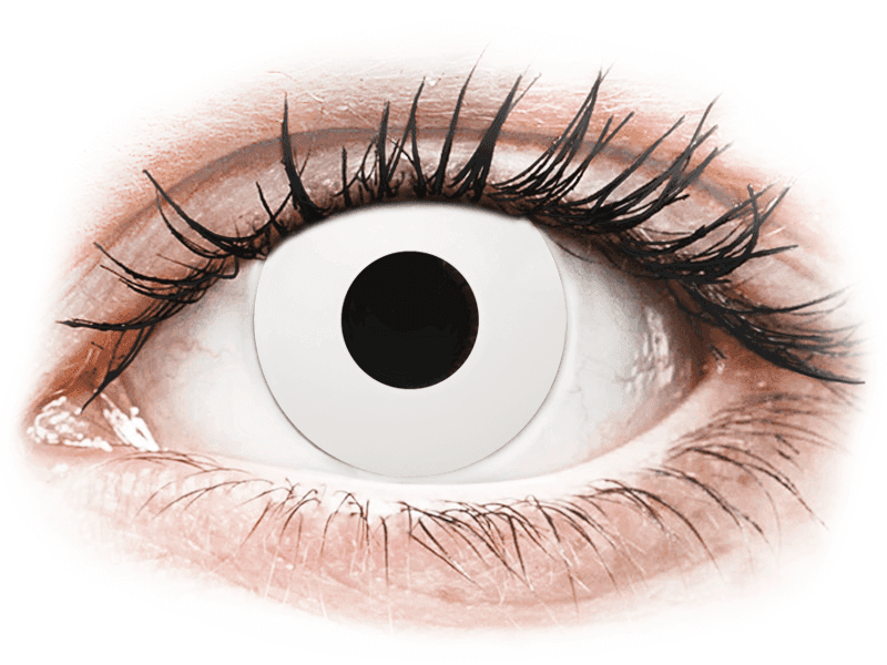 Lentile de contact colorate CRAZY LENS - WhiteOut - lentile zilnice cu dioptrie (2 lentile)