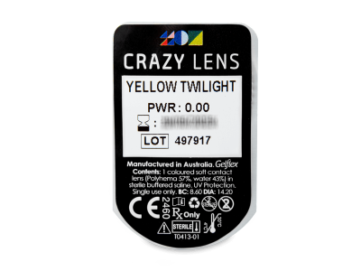 CRAZY LENS - Yellow Twilight - lentile zilnice fără dioptrie (2 lentile) - Vizualizare ambalaj