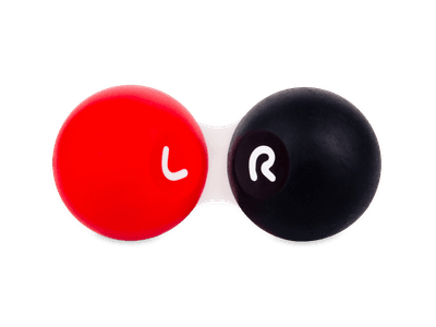 Suport pentru lentile - roșu cu negru