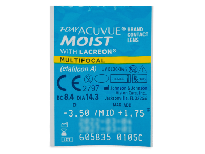 1 Day Acuvue Moist Multifocal (30 lentile) - Vizualizare ambalaj
