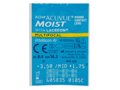 1 Day Acuvue Moist Multifocal (30 lentile) - Vizualizare ambalaj